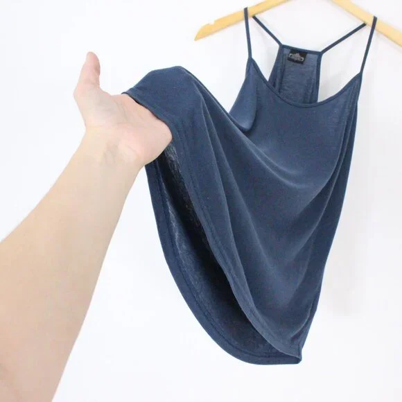 *Angie Racer Back Navy Tank Top - Picture 4 of 6